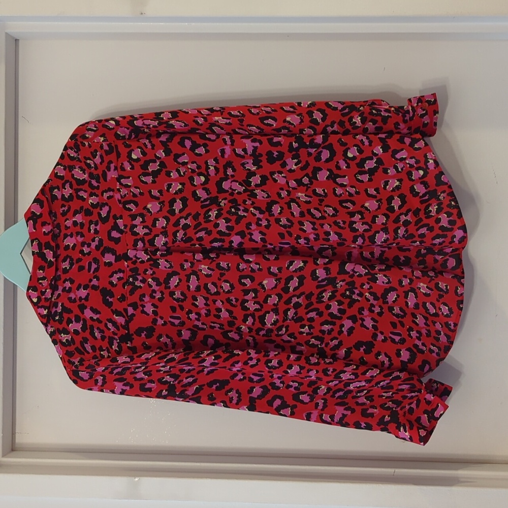 L'AGENCE 100% Silk Leopard Print Button Up Blouse XS - Picture 5 of 5